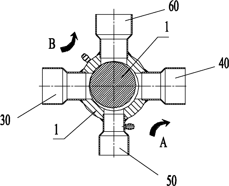 High-capacity four-way reversing valve