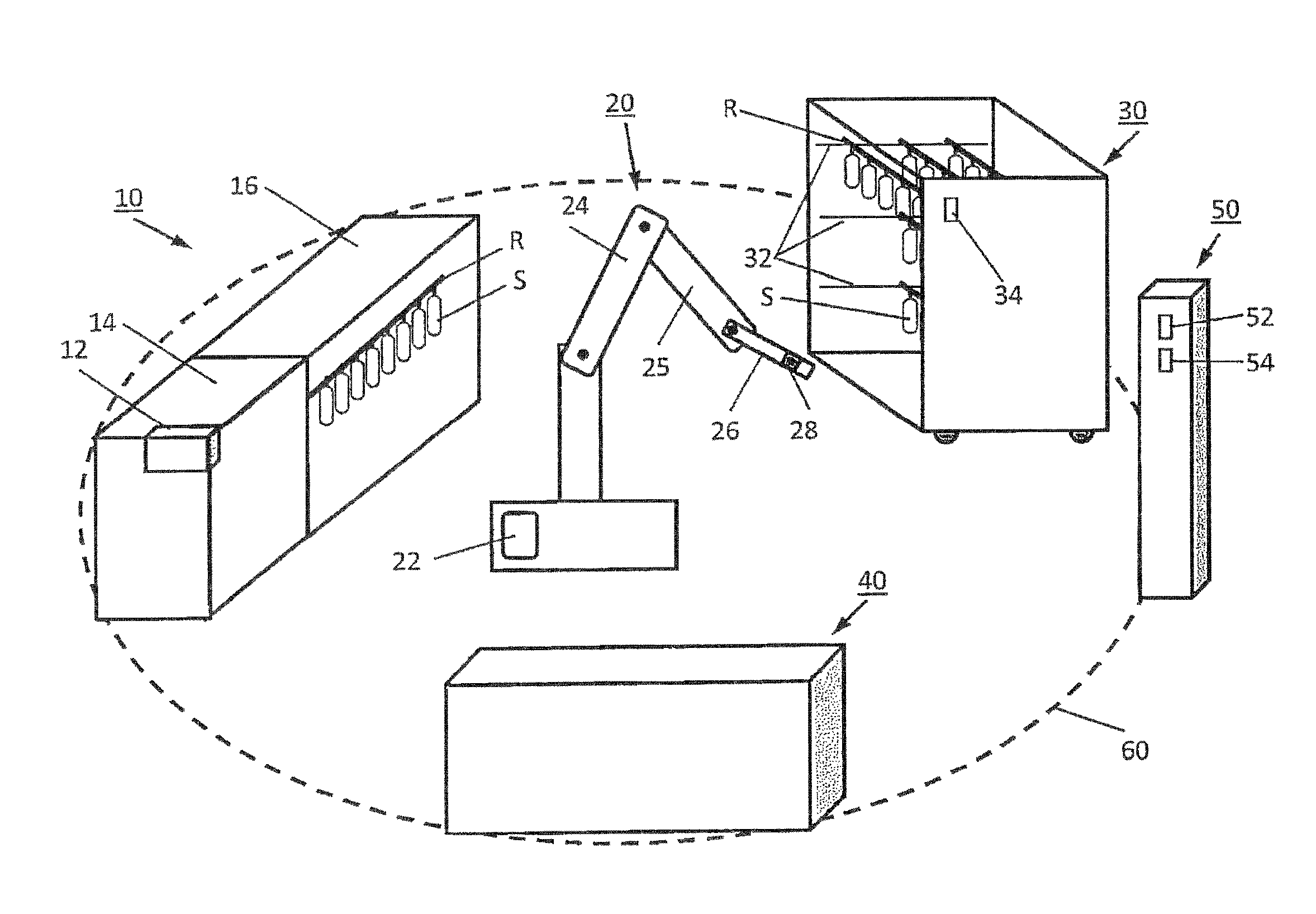 Robotic device for inserting or removing rod-like elements