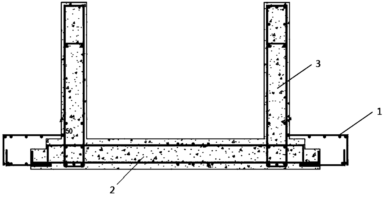 Prefabricated foundation component for assembled elevator and construction method thereof