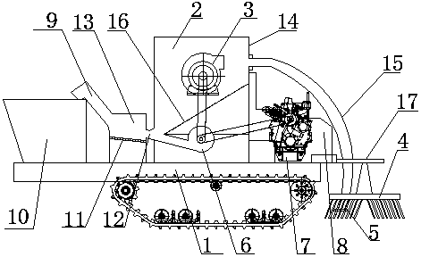 Self-propelled air suction dried fruit picker