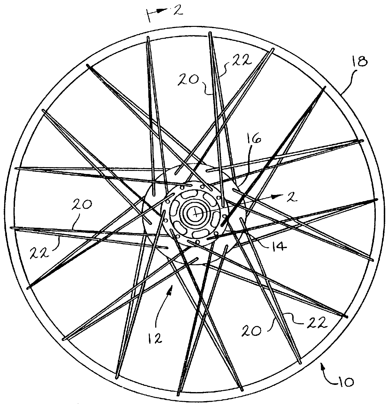 Cycle, tensioned spoked wheel assembly and hub therefor