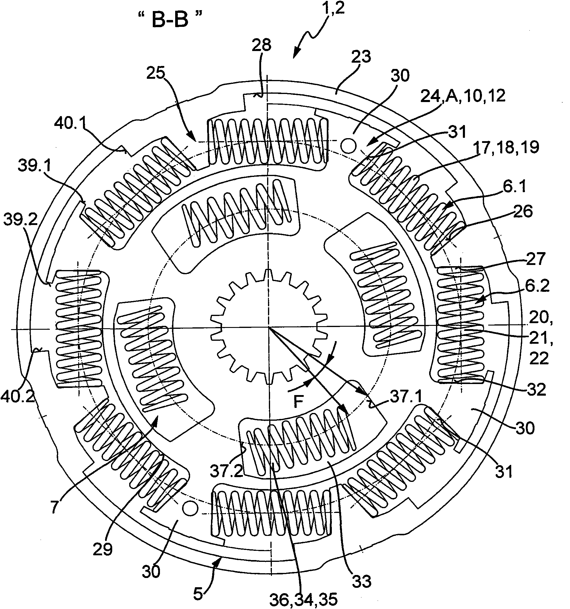 Device for damping vibrations, in particular a multi-step torsional vibration damper