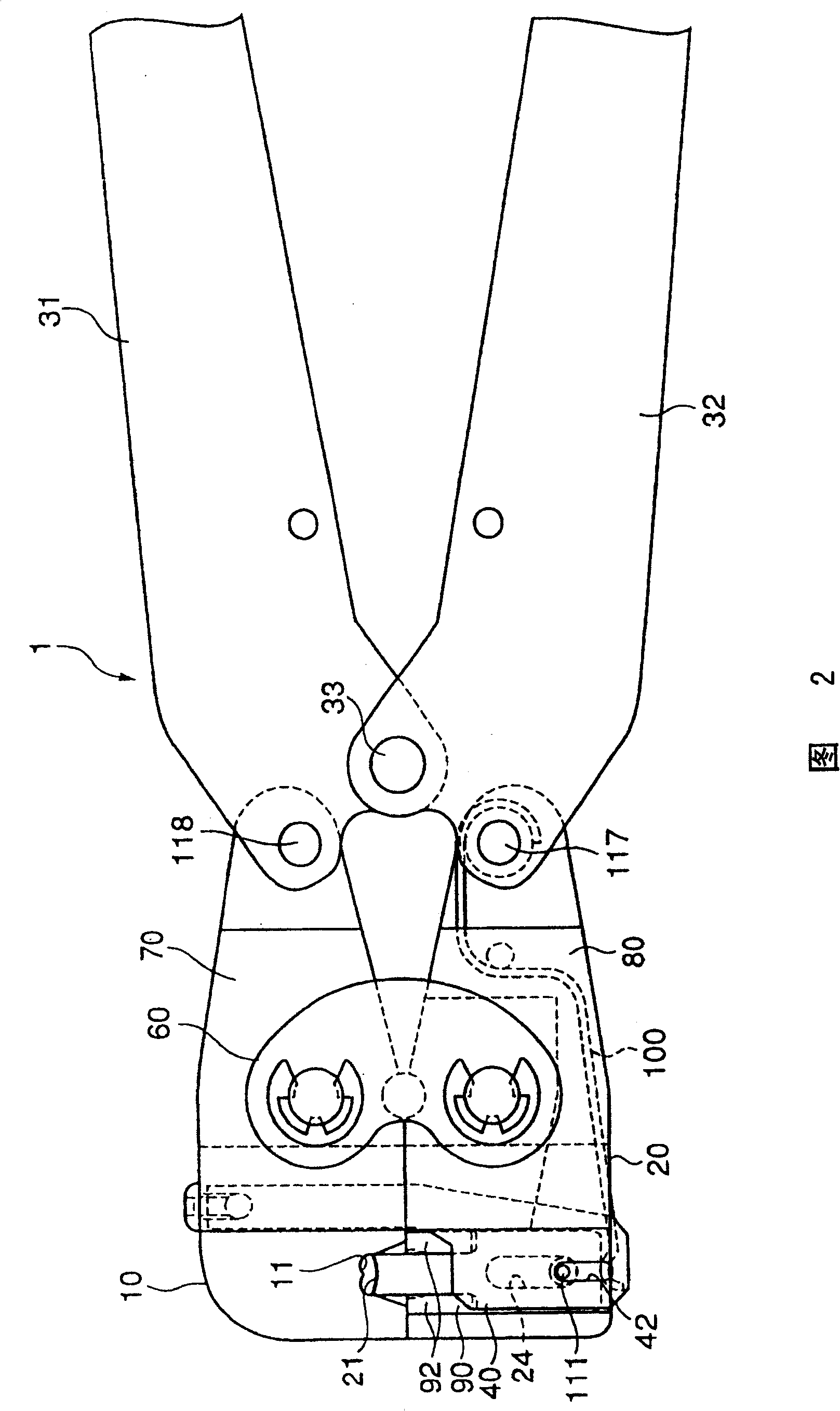 Hand crimp connecting tool