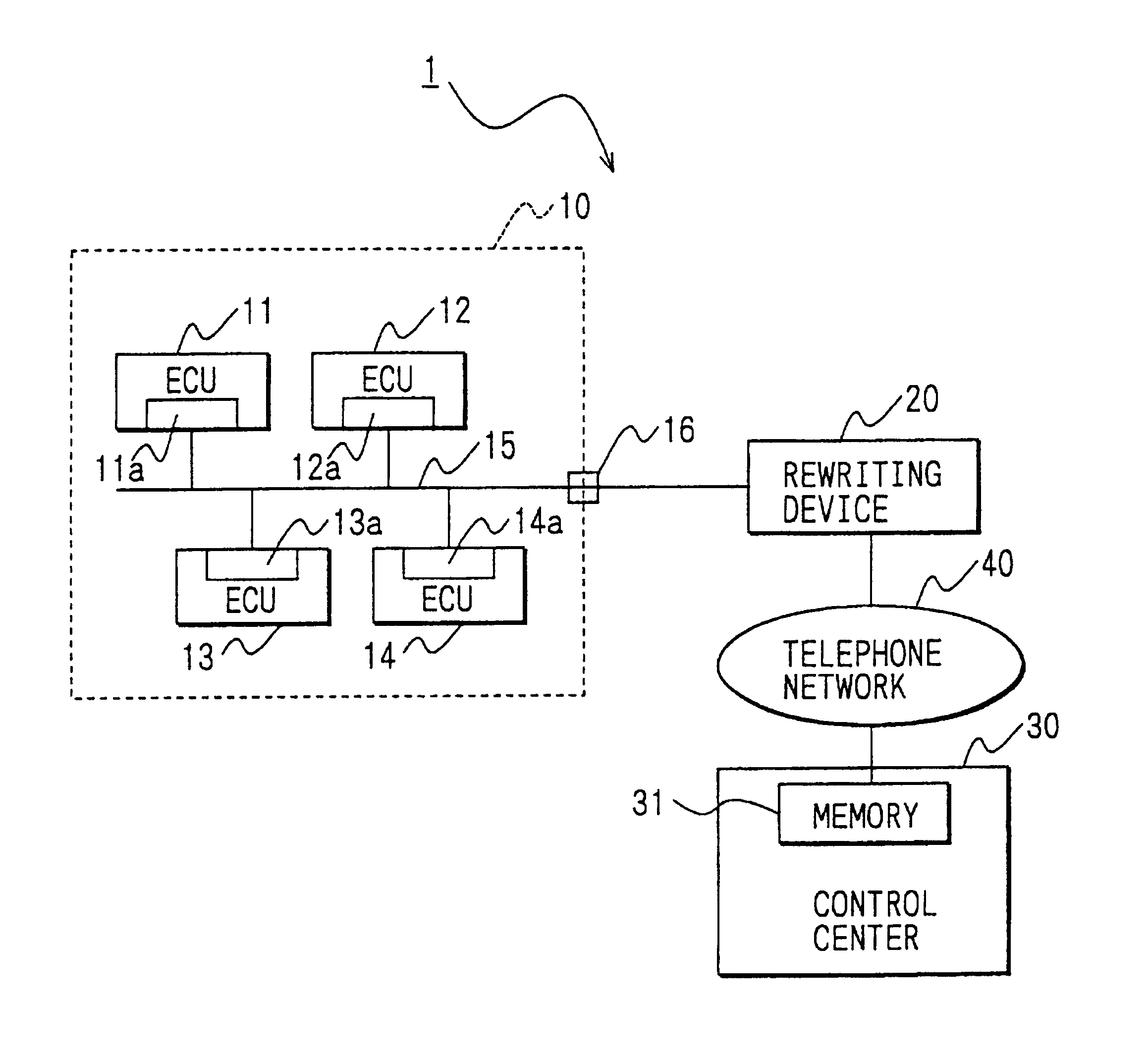 Control information rewriting system