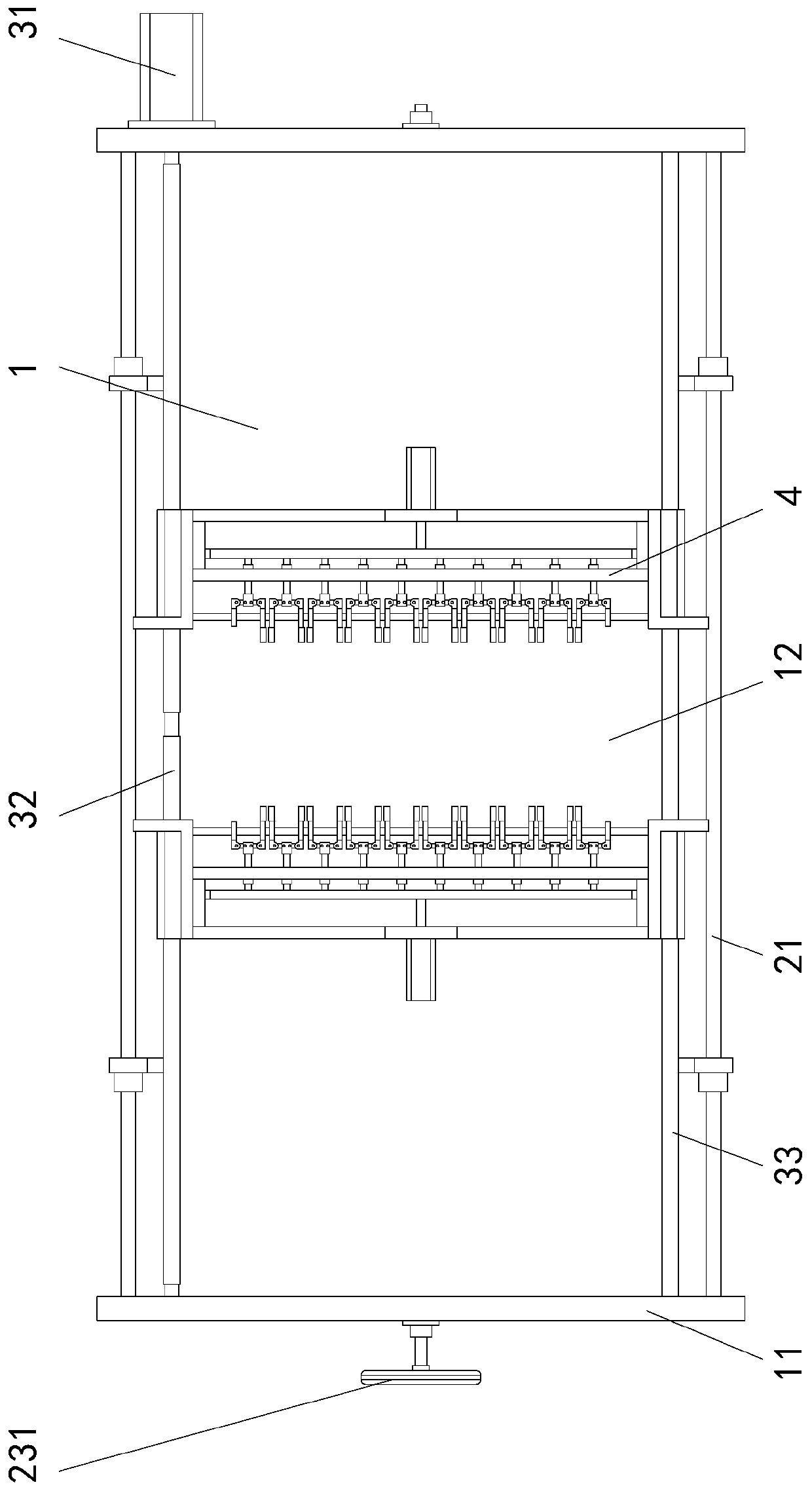 Low-density honeycomb plate sandwich manufacturing and stretching forming device and treatment method thereof