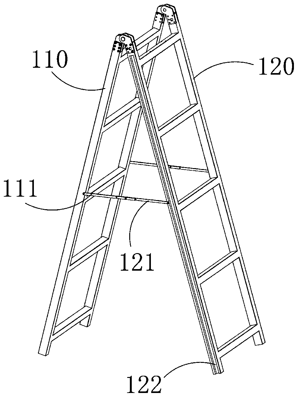 Manual lift type ladder for installation of air conditioners, chandeliers and other electrical appliances