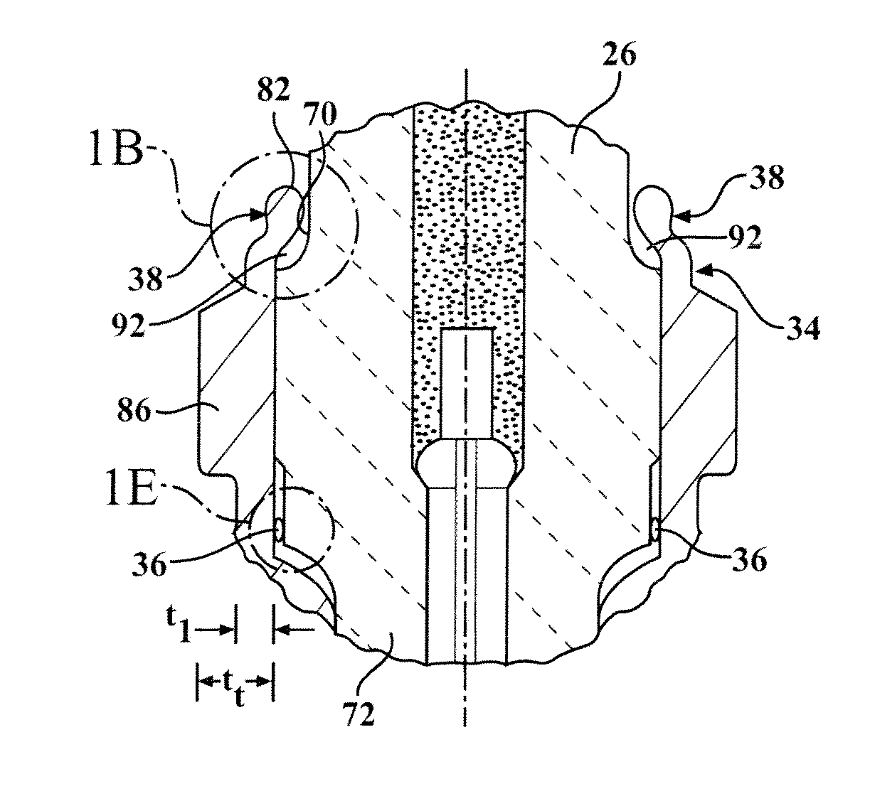 Igniter assembly including arcing reduction features