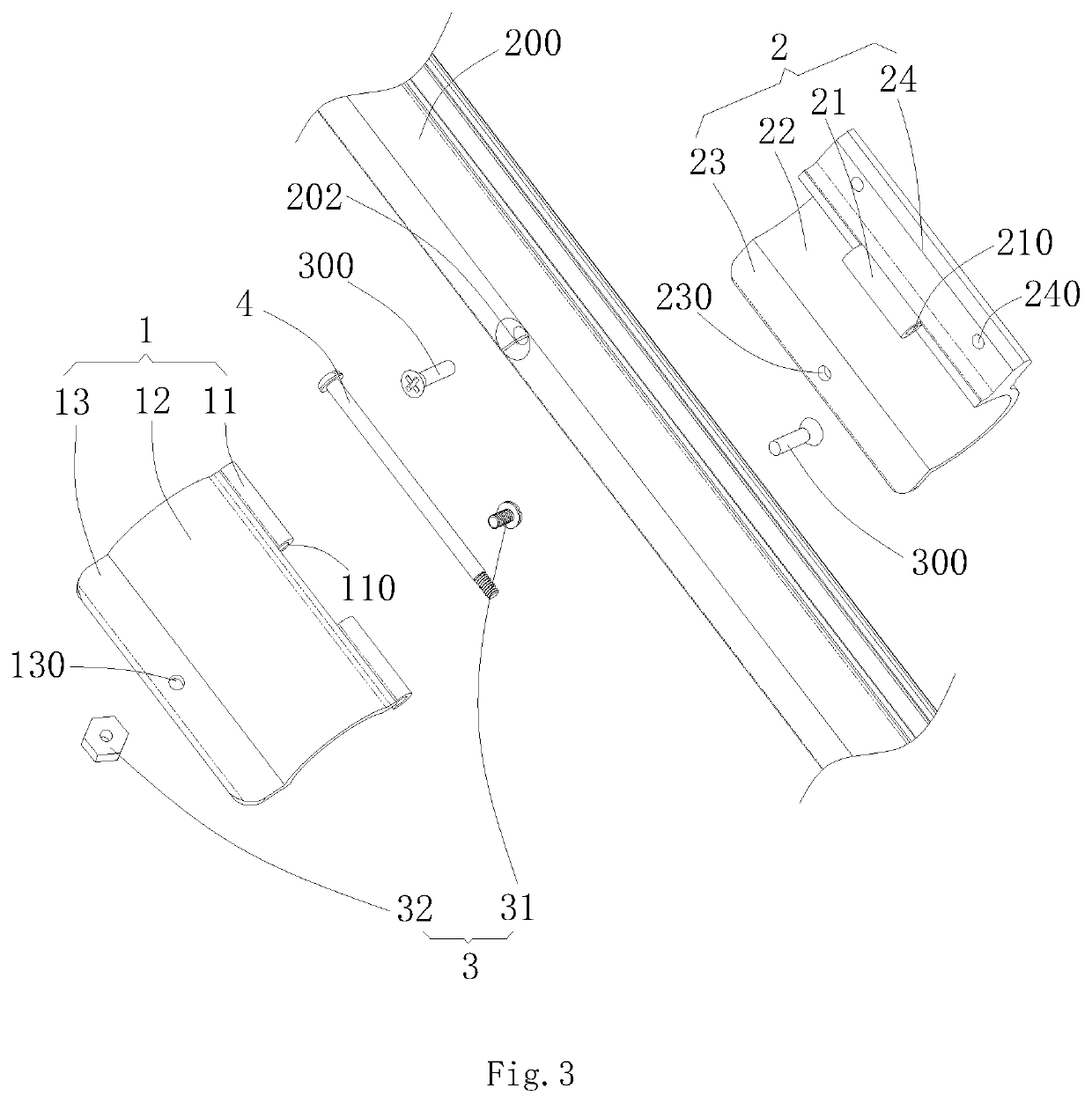 Fixing structure of lighting apparatus and lighting apparatus of shelf