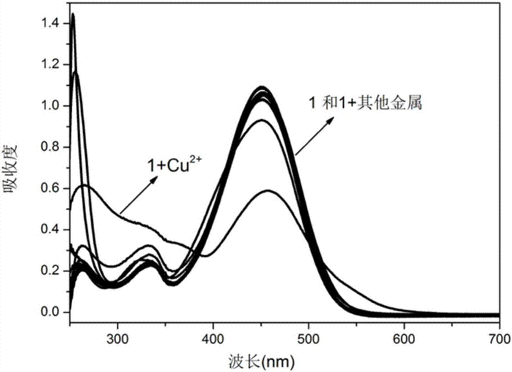 Schiff base multifunctional fluorescence probe, and preparation method and application thereof