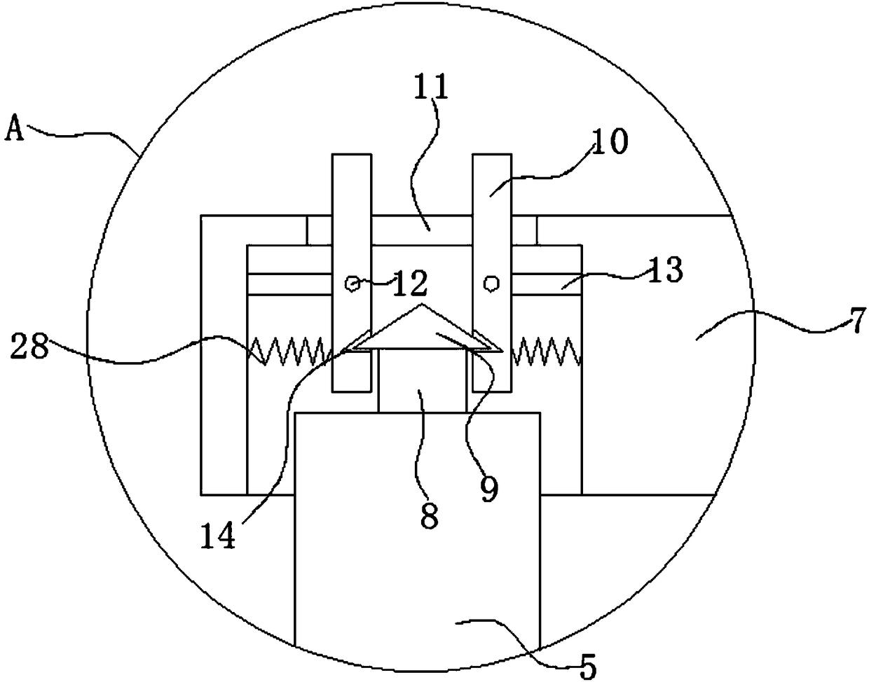 Bag-type dust collector for glass bead heating furnace