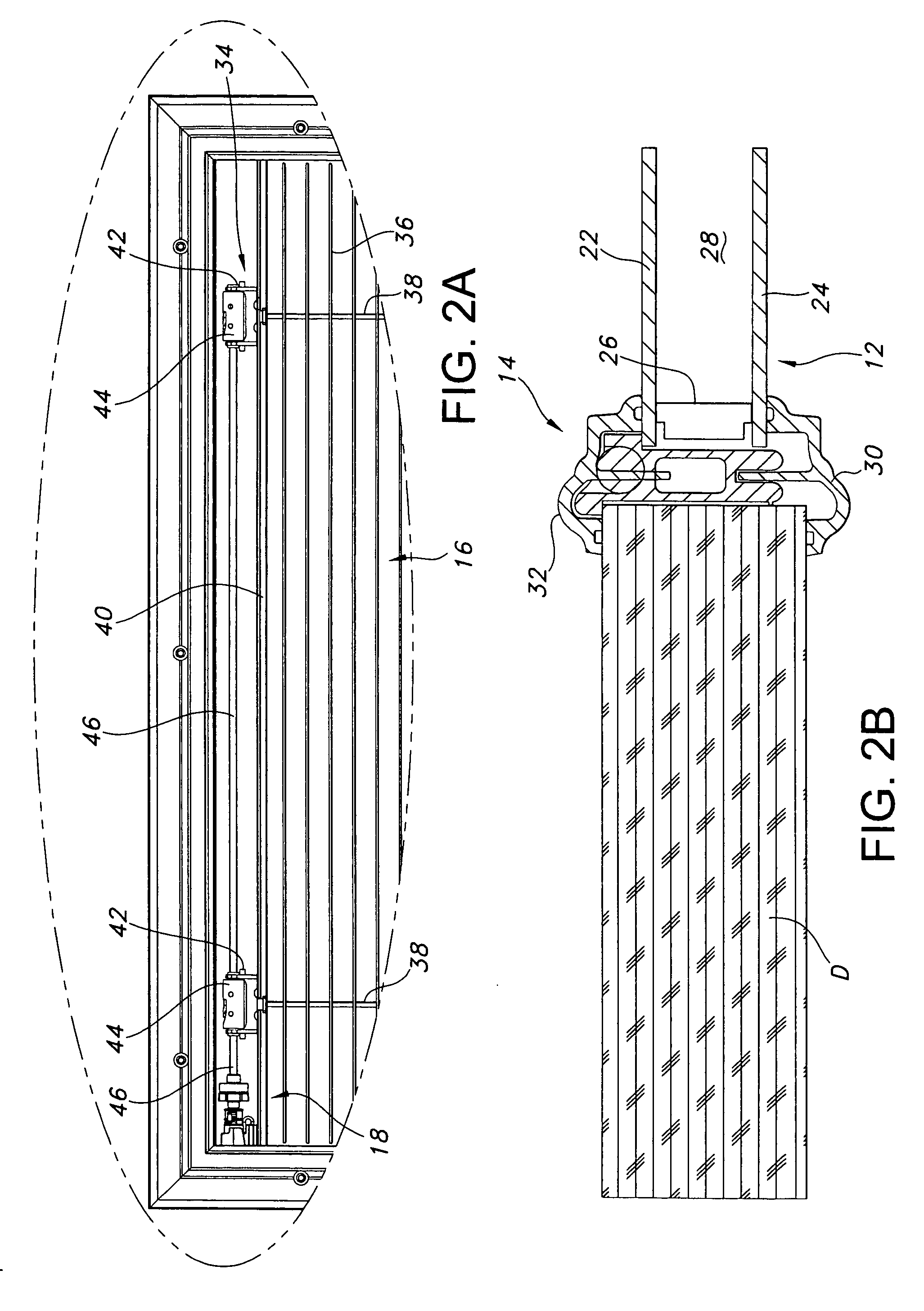 Door glass assembly with powered blind