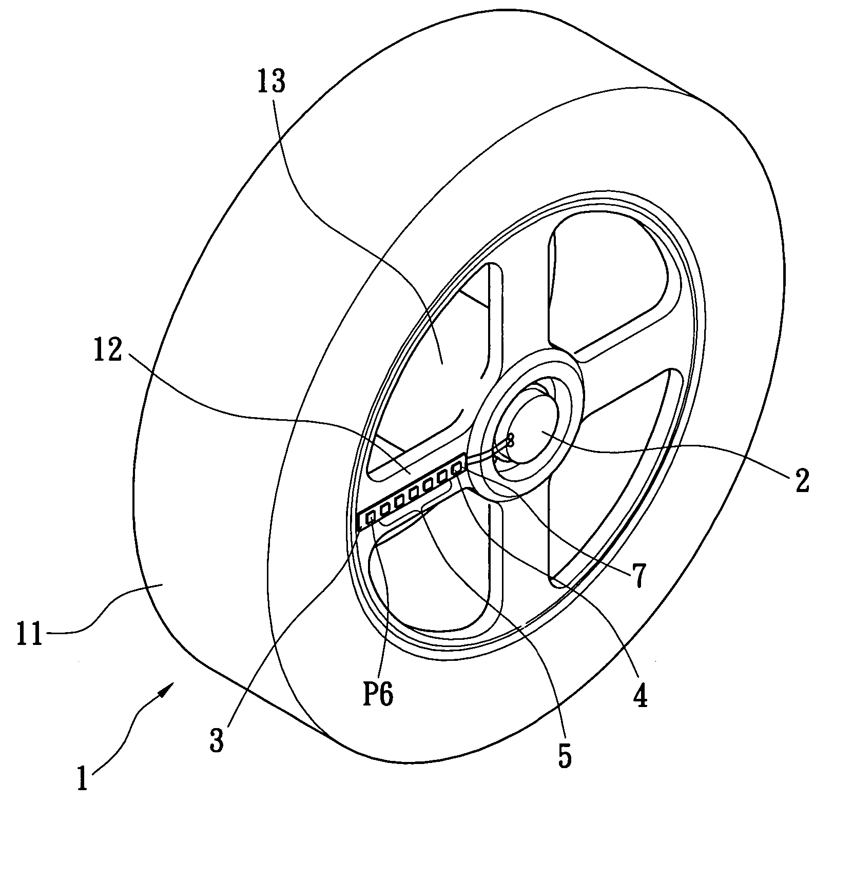 Wheel rim device with patterned light capable of automatically generating electric power