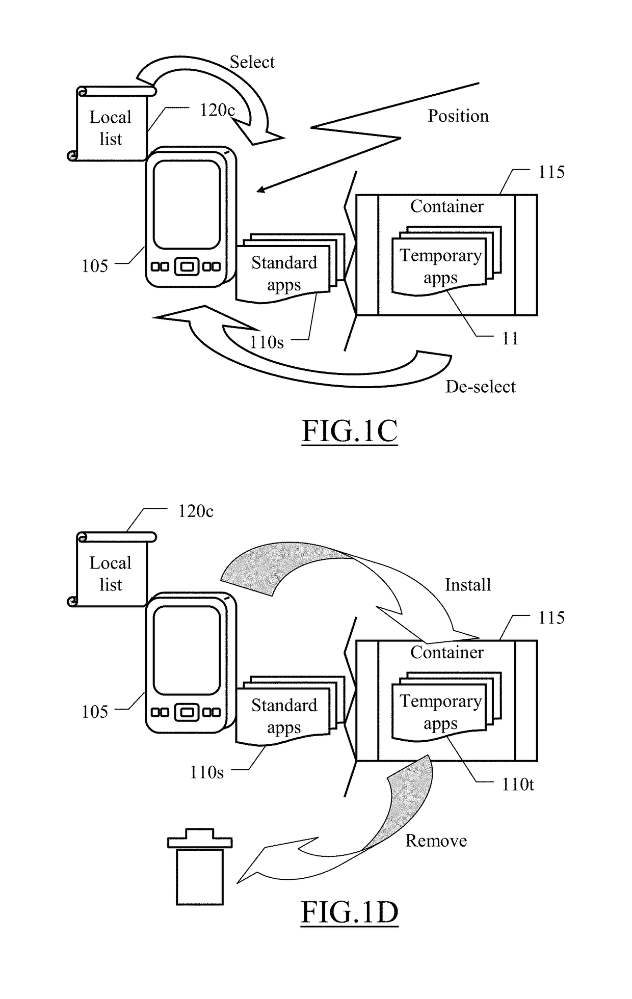 Installation of software applications on mobile devices based on positions thereof