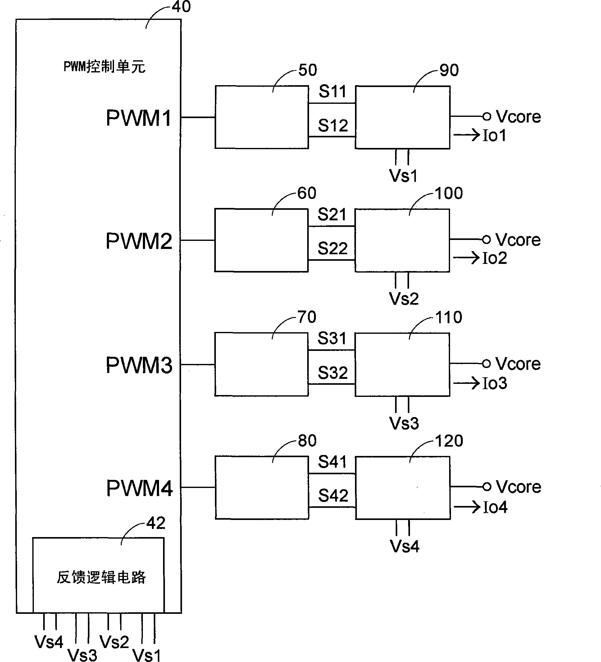 Multiphase voltage regulator on motherboard