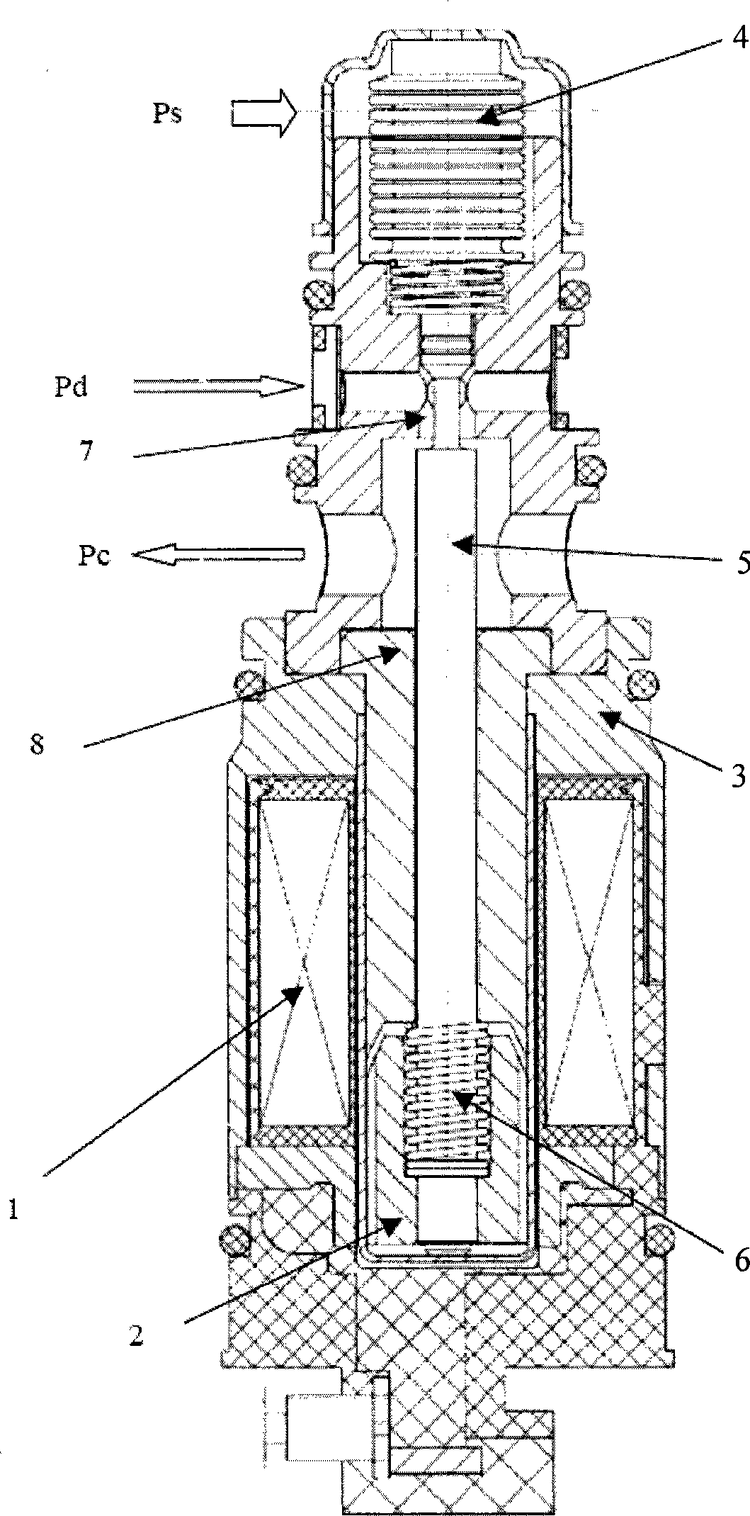 Electrical controlled valve of variable displacement compressor