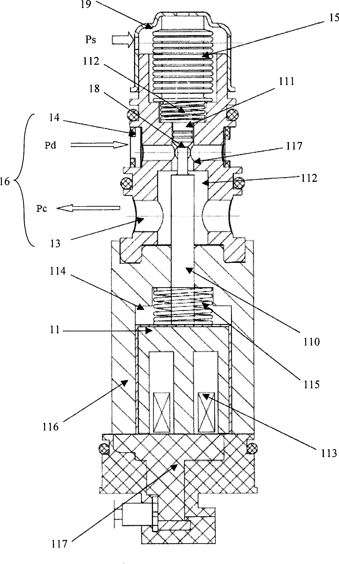 Electrical controlled valve of variable displacement compressor