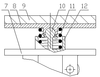 Lateral current collector with double four-bar mechanisms connected in series