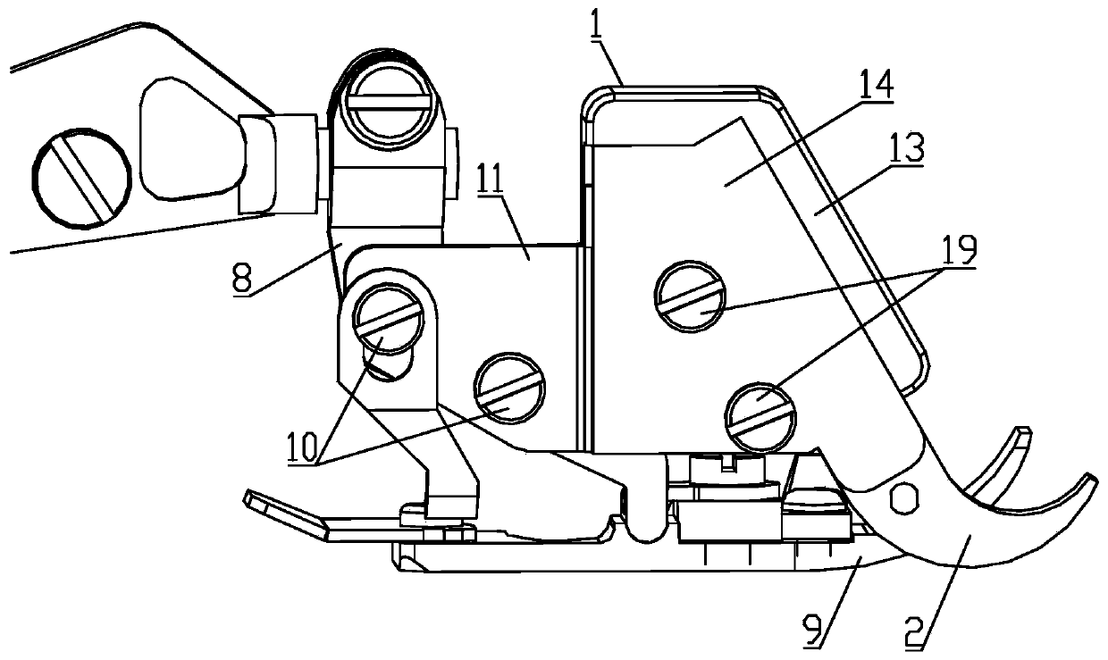 Modular detection device for sewing material thickness and sewing machine