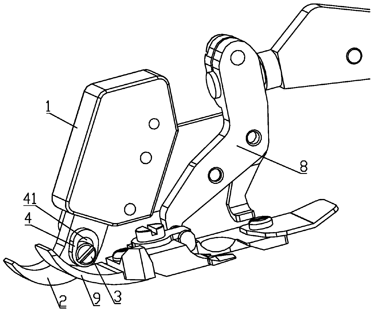 Modular detection device for sewing material thickness and sewing machine