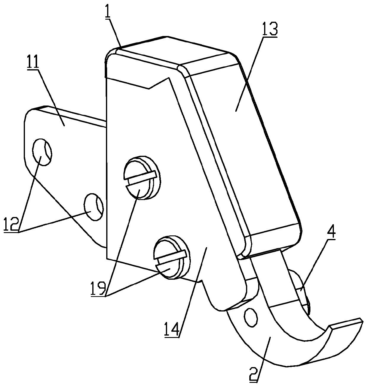 Modular detection device for sewing material thickness and sewing machine