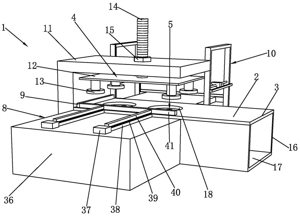 Hole-opening device and method for burner head hole of glass countertop of integrated stove