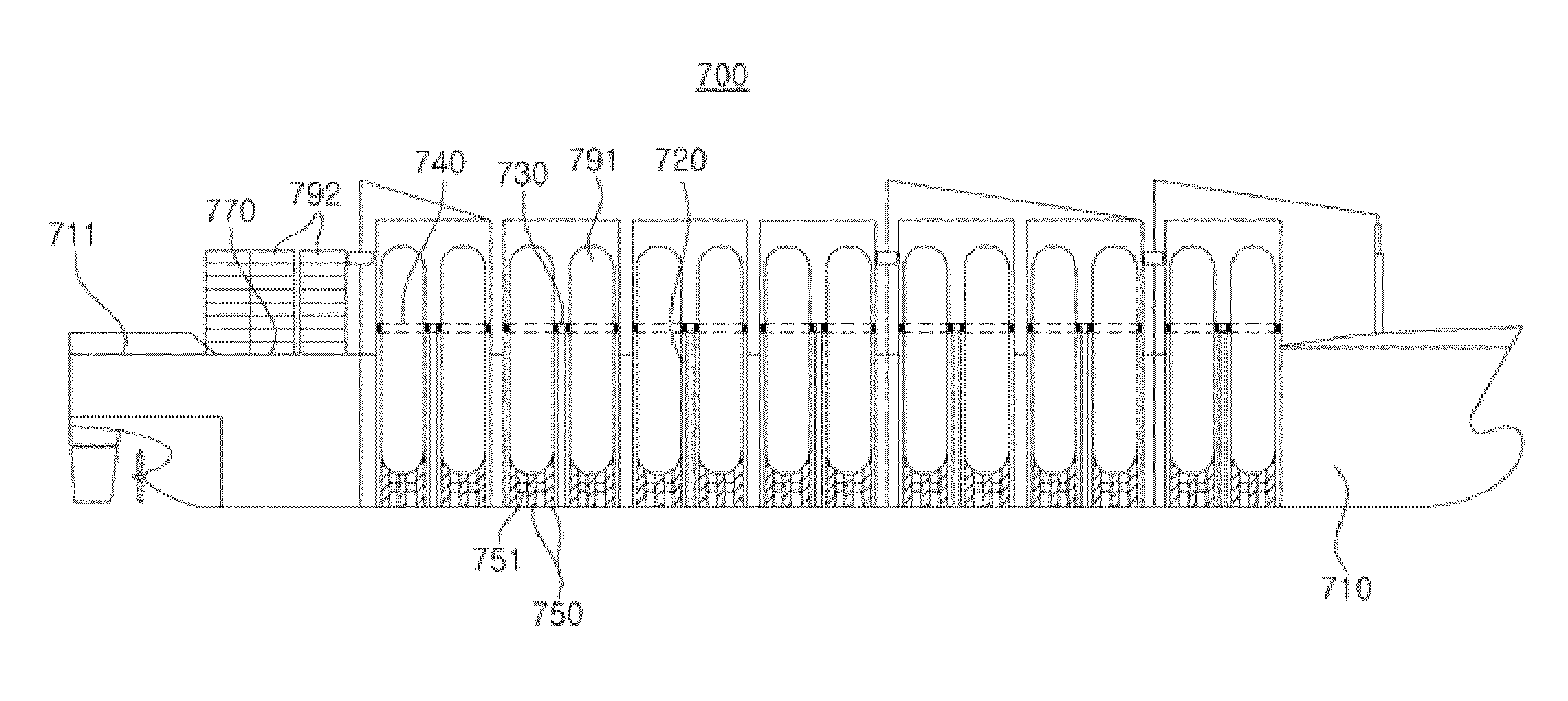 Ship for transporting a liquefied natural gas storage container