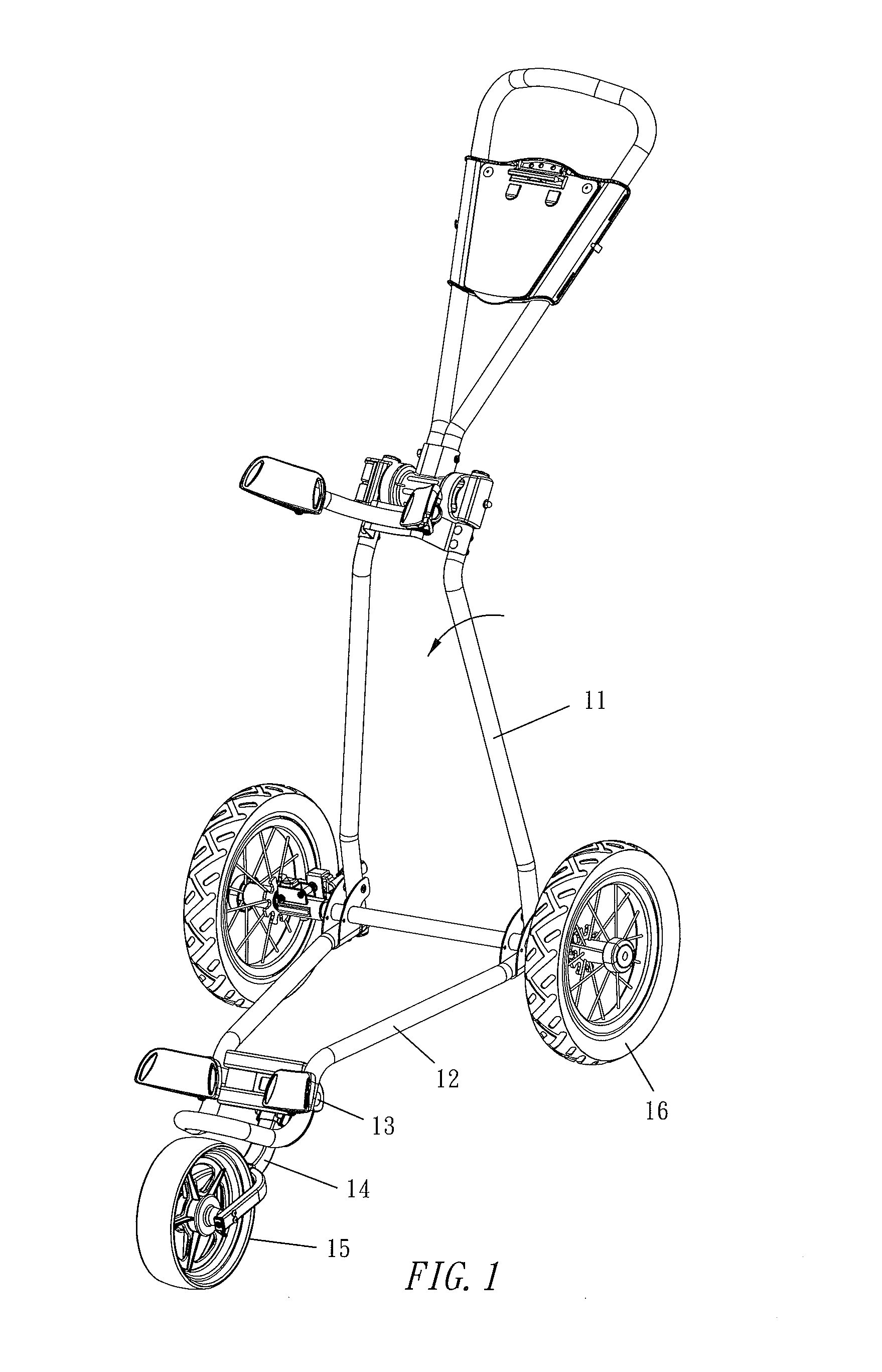 Front Wheel Folding Device of Golf Bag Cart