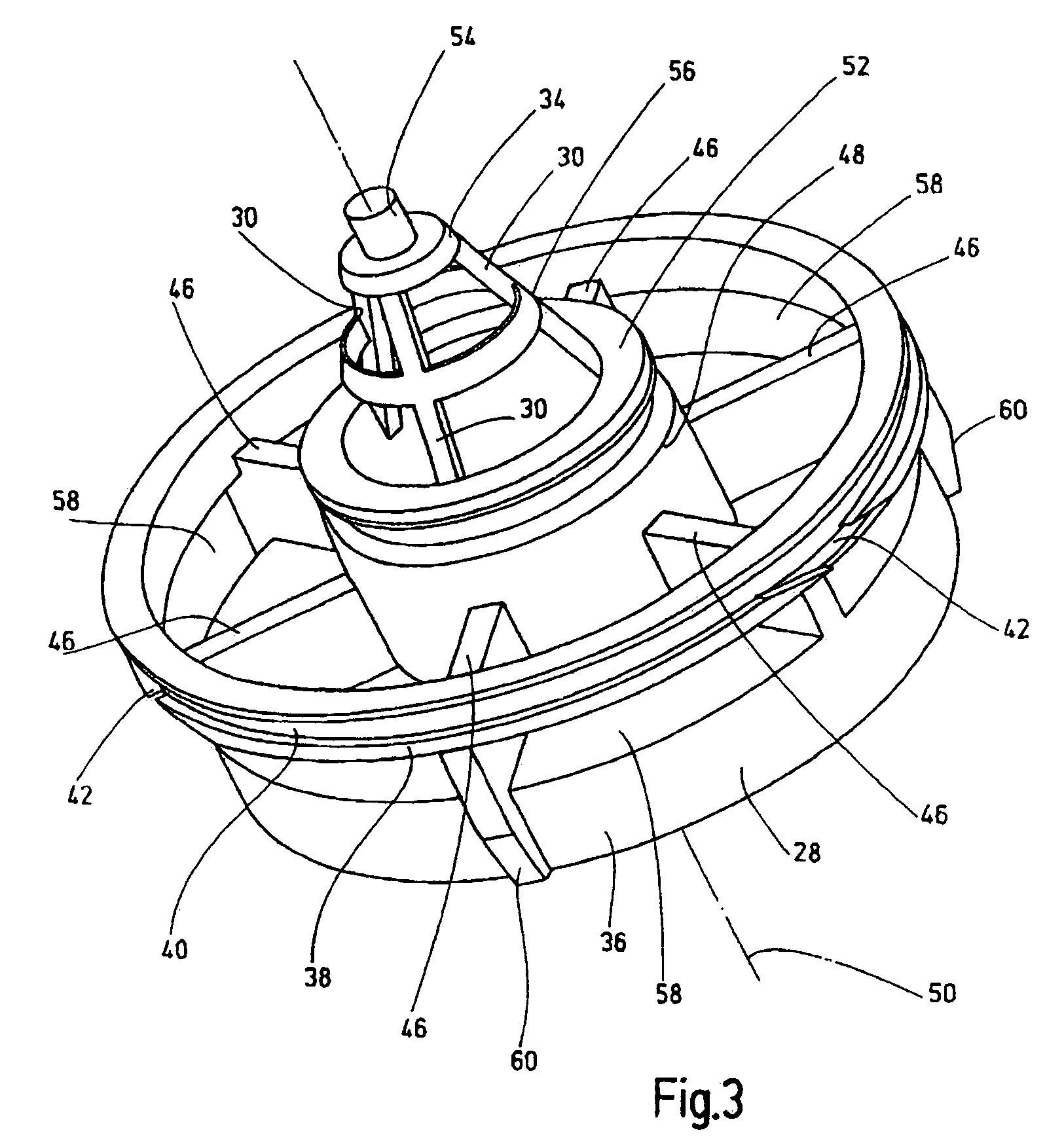 Filter device and parts thereof and a method for operating of the filter device