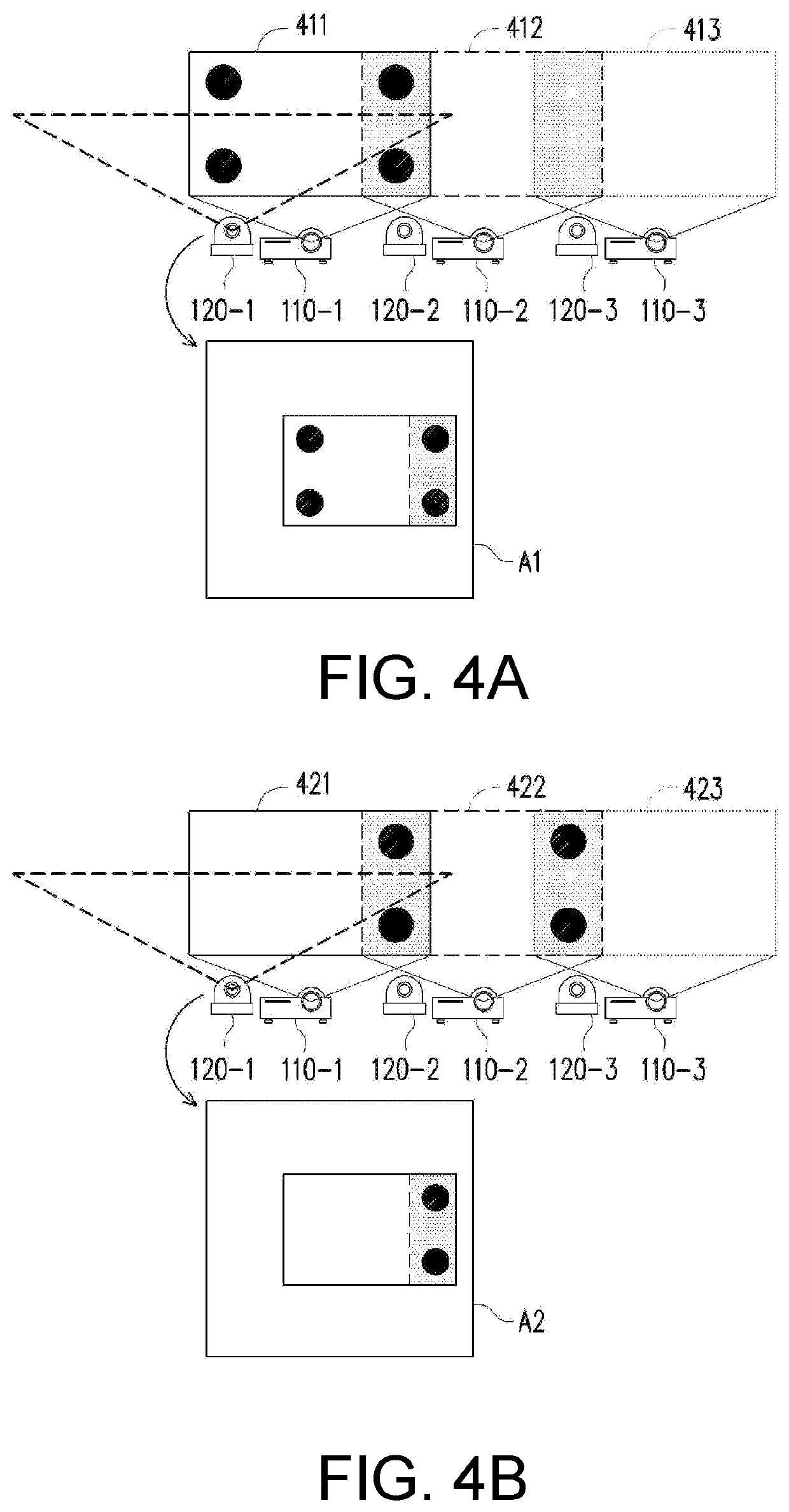 Projection system and method for selecting image capturing number for image blending