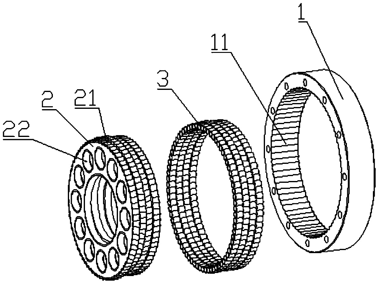 Inter-tooth transmission structure of speed reducer