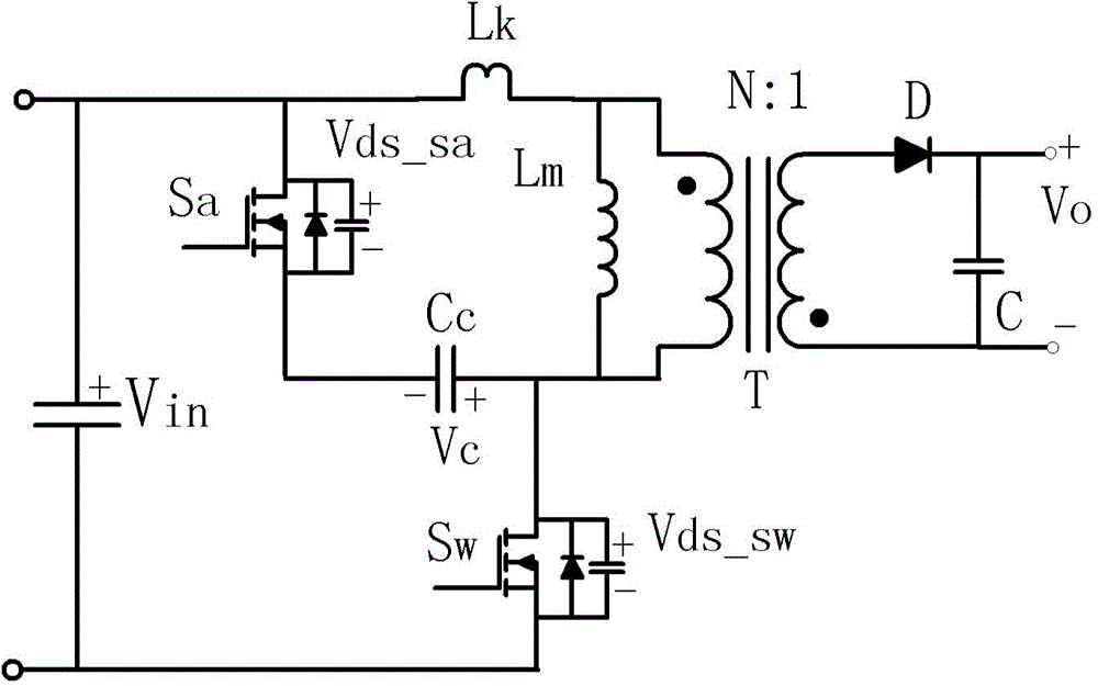 A Non-Complementary Flyback Active Clamp Converter
