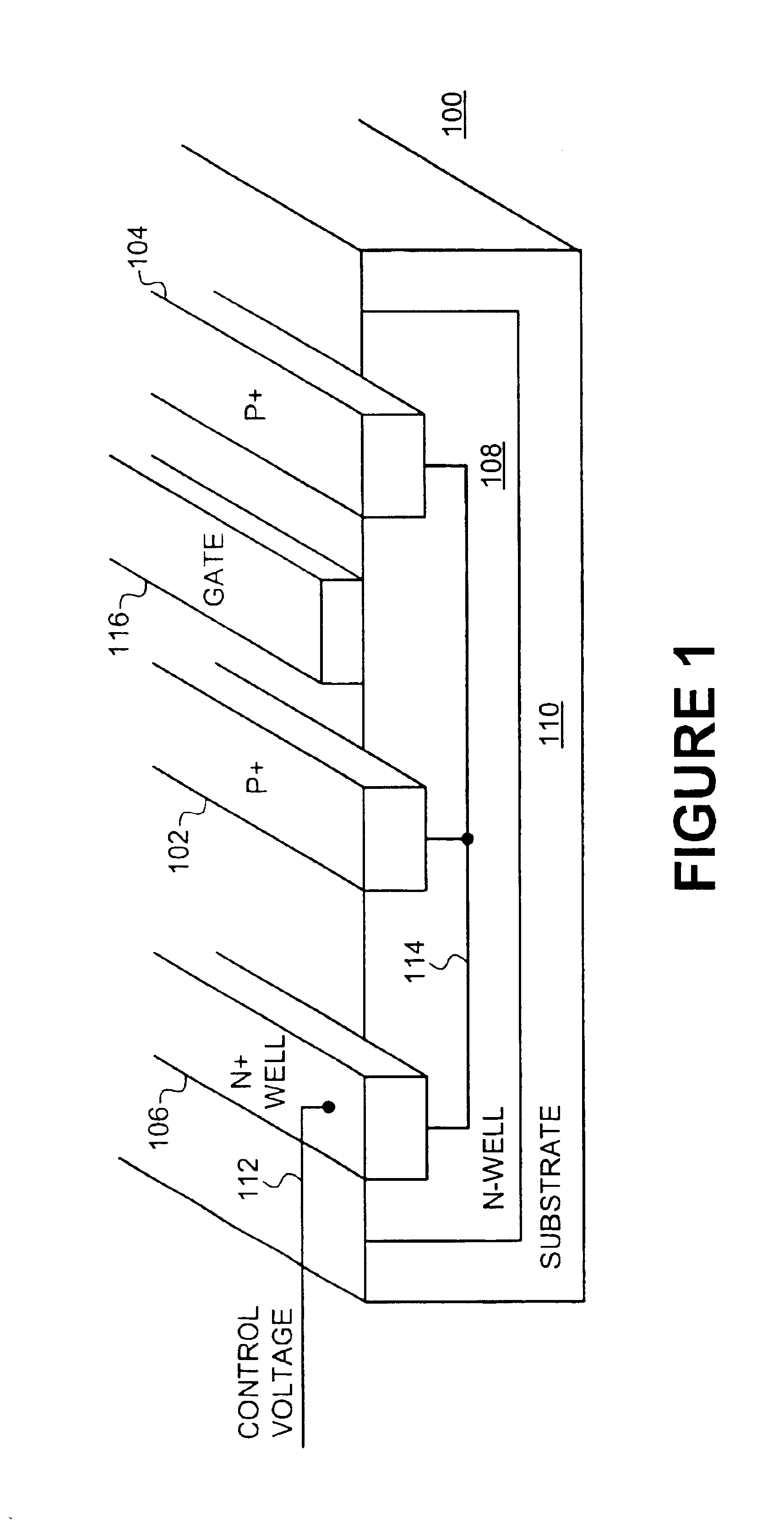 Physically defined varactor in a CMOS process