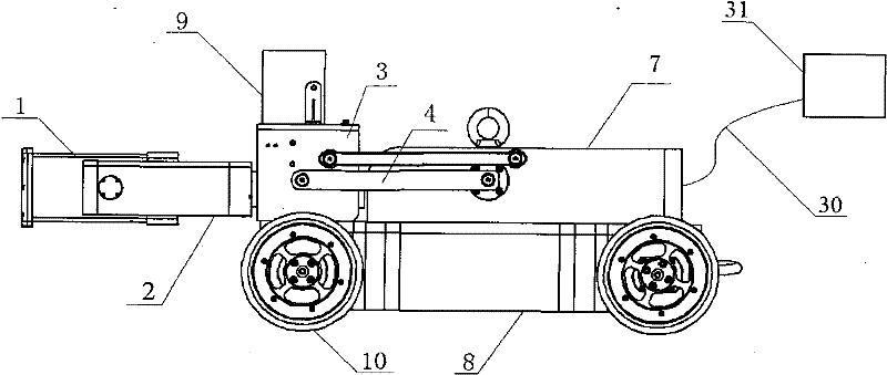 Robot for detecting drainage pipeline video