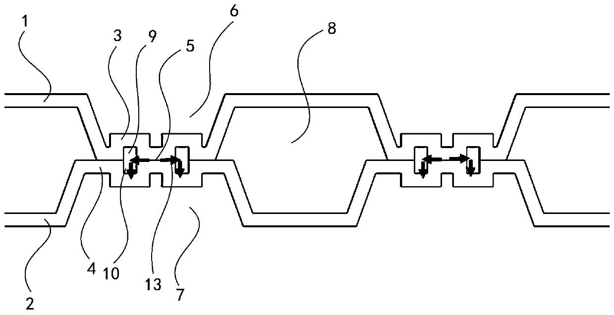 Auxiliary structure for adhesive connection of metal bipolar plate flow field area of fuel cell