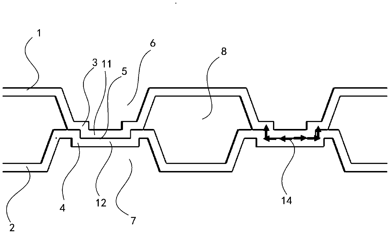 Auxiliary structure for adhesive connection of metal bipolar plate flow field area of fuel cell