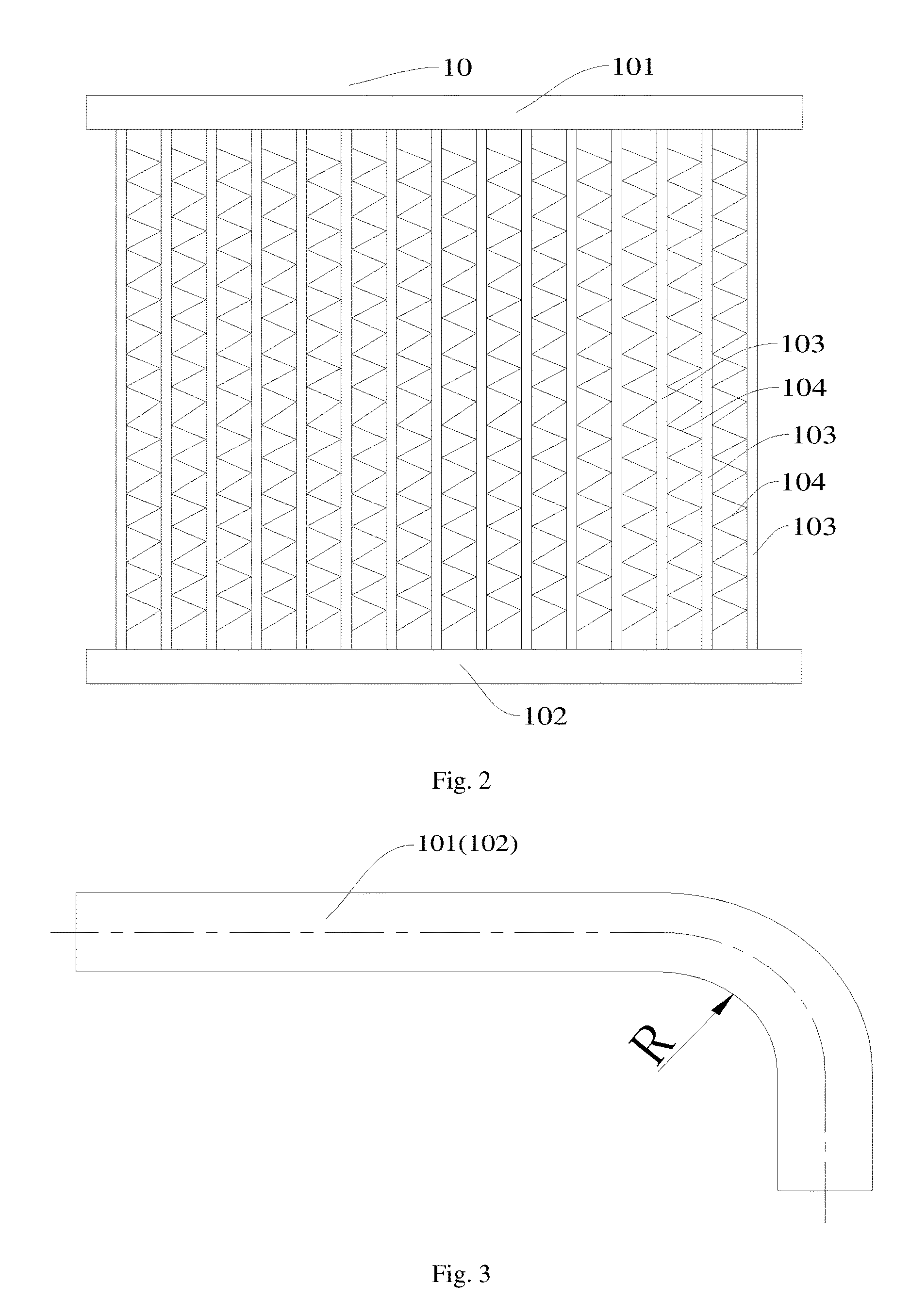 Bent heat exchanger