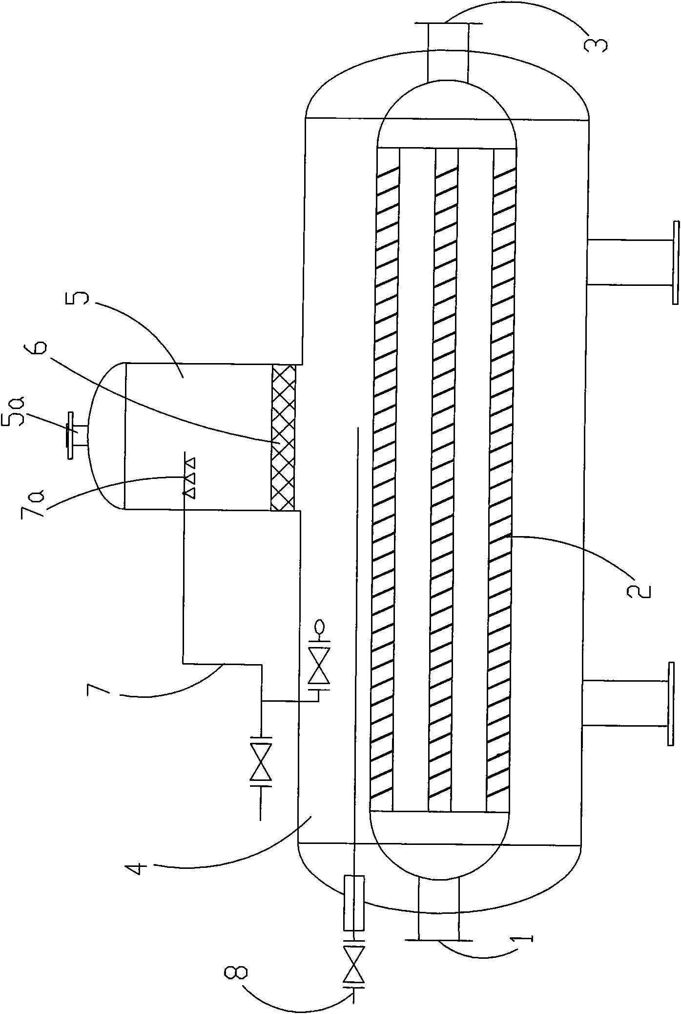 Tail low-resistance heat exchange device for micro-positive pressure oil and gas fired boiler