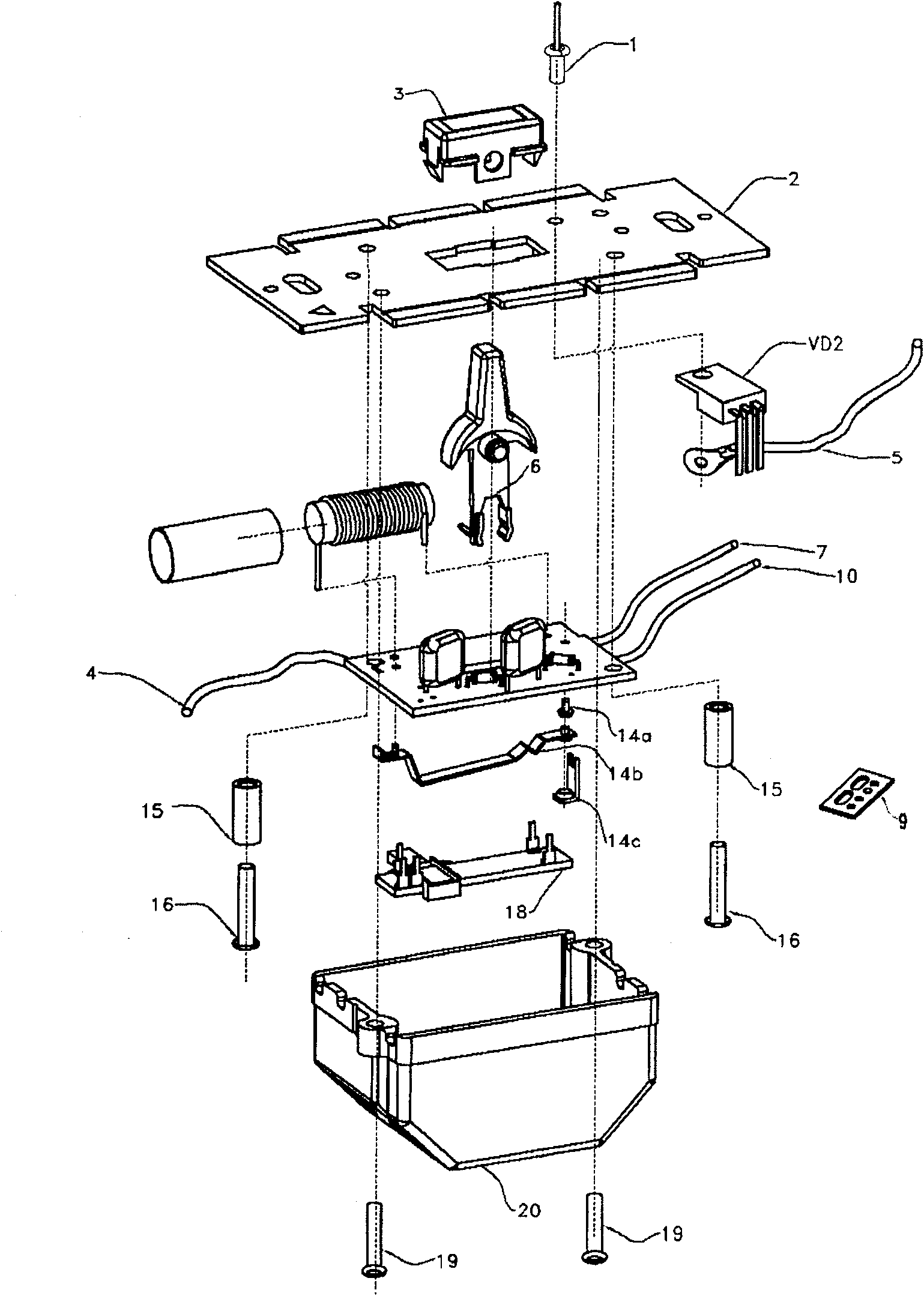 Pothook type stepless dimmer