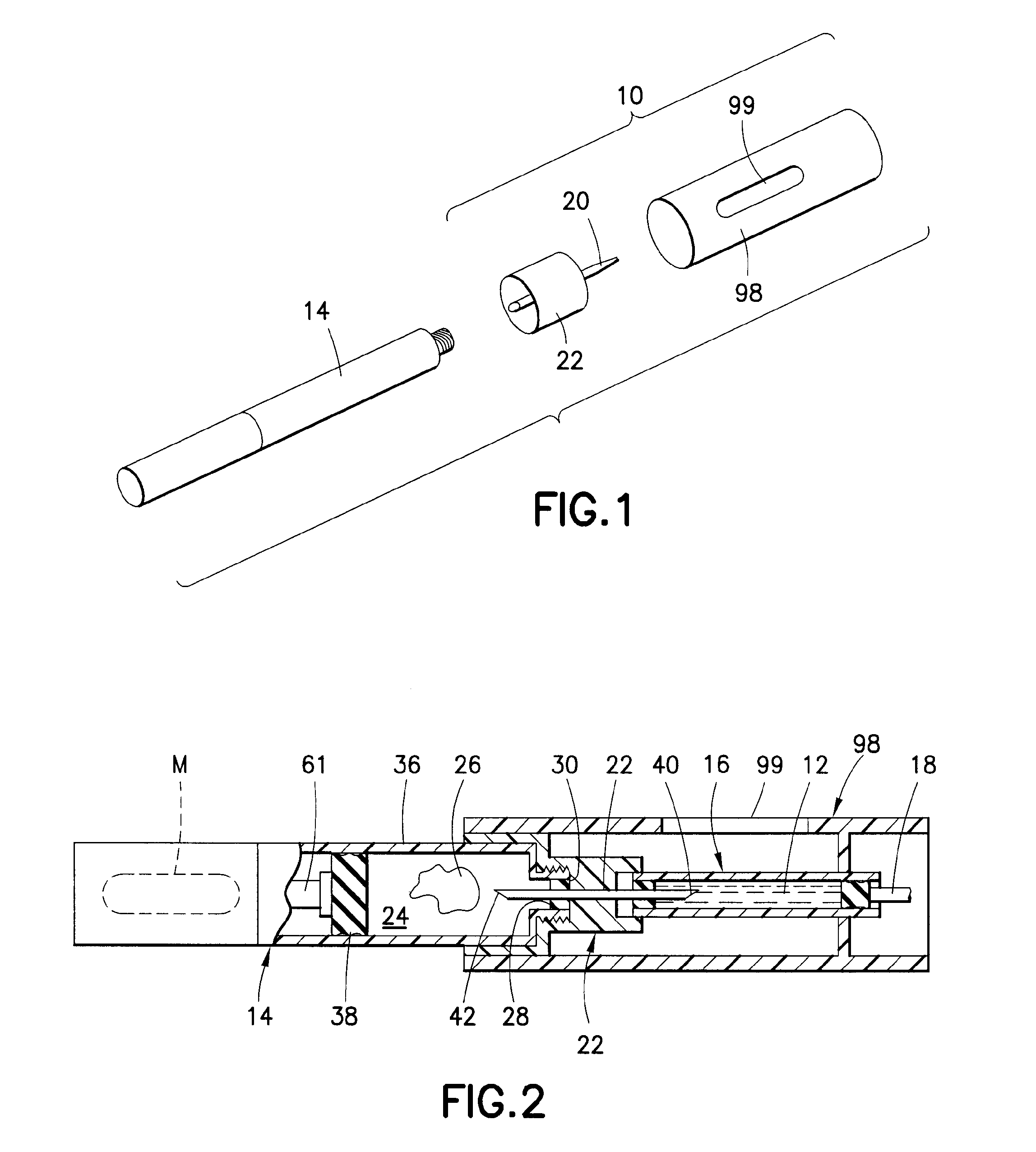 Fixturing member and device for permitting mixing in a pen injector