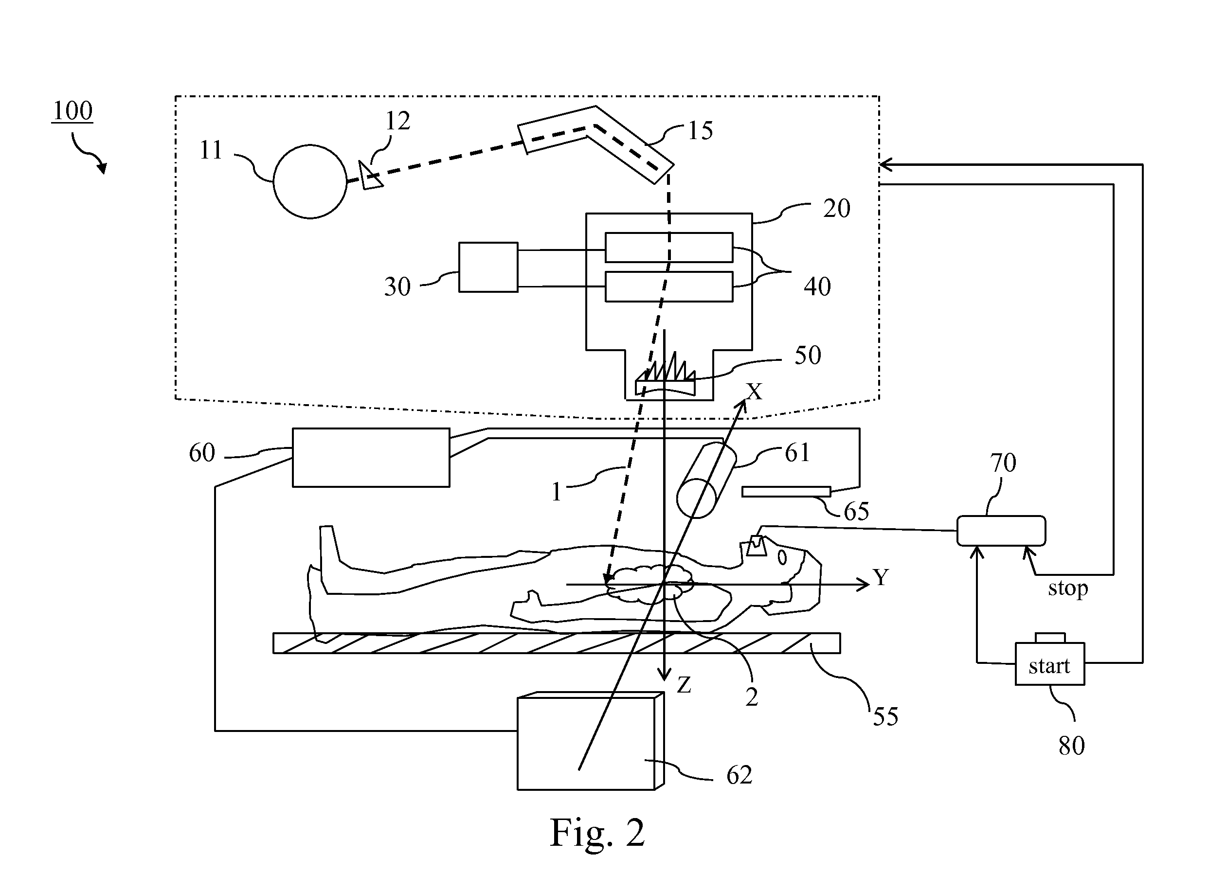 Assembly and method for conformal particle radiation therapy of a moving target