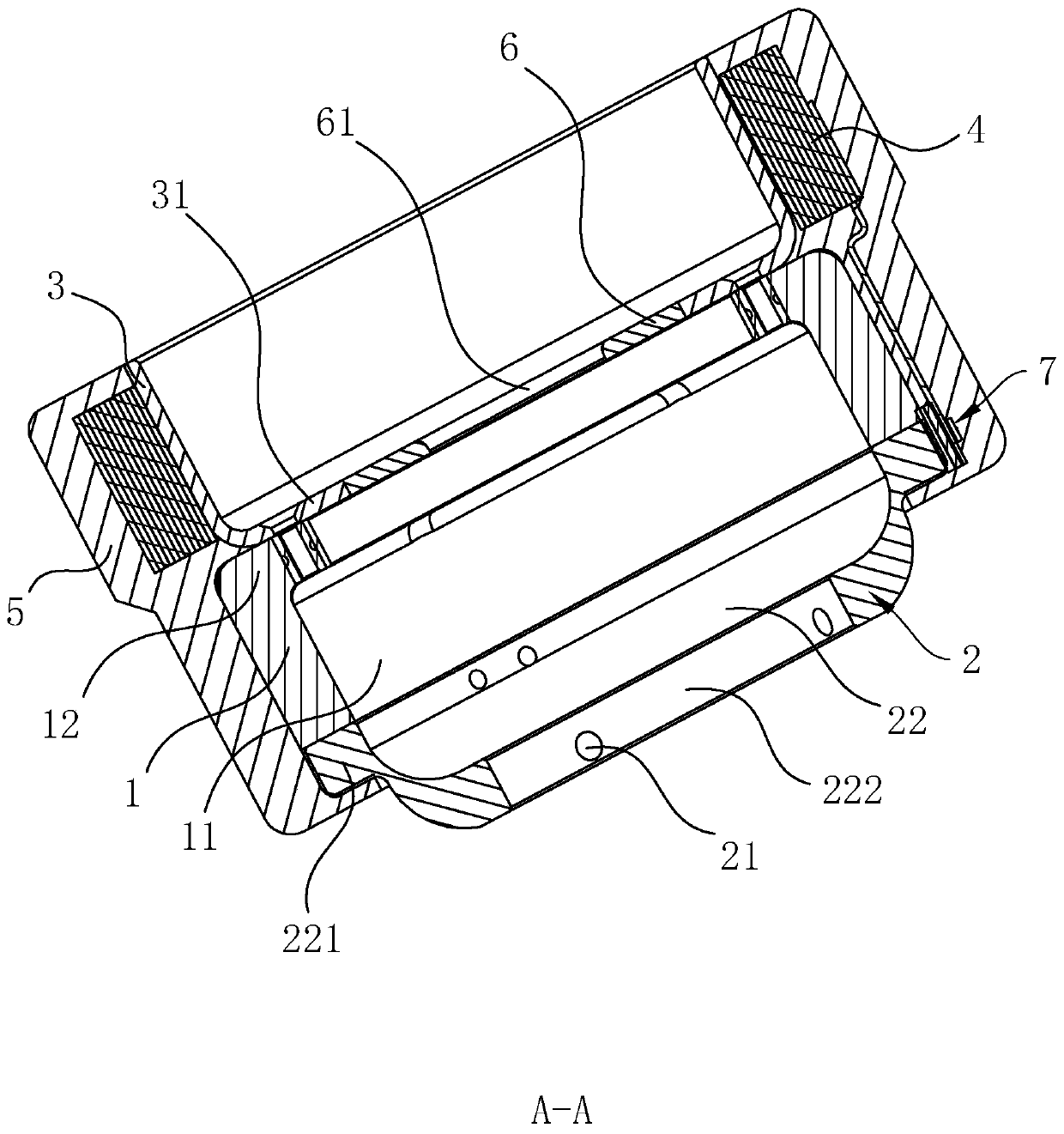 Sulfur hexafluoride arc-extinguishing chamber structure