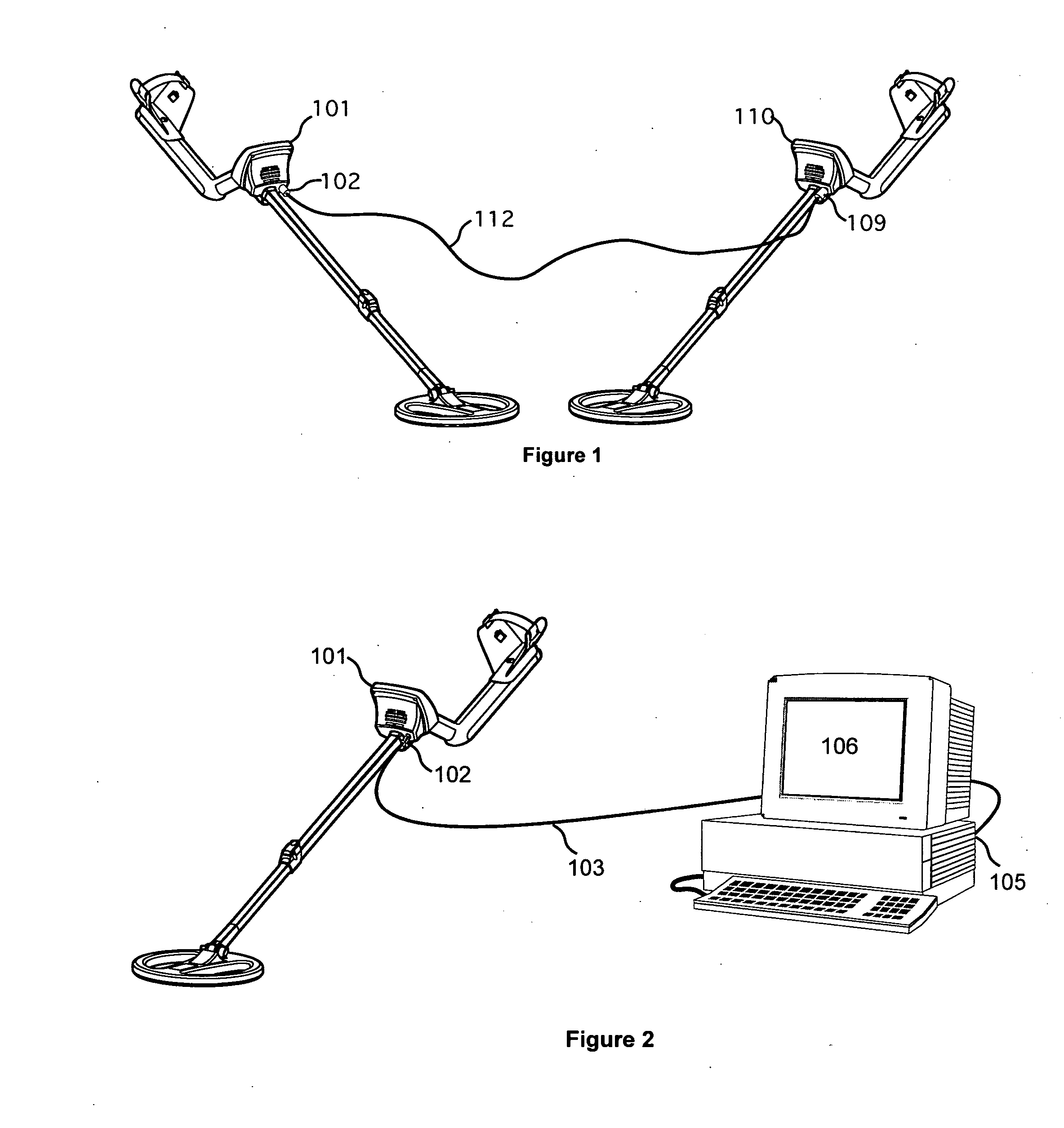 Metal detector with data transfer