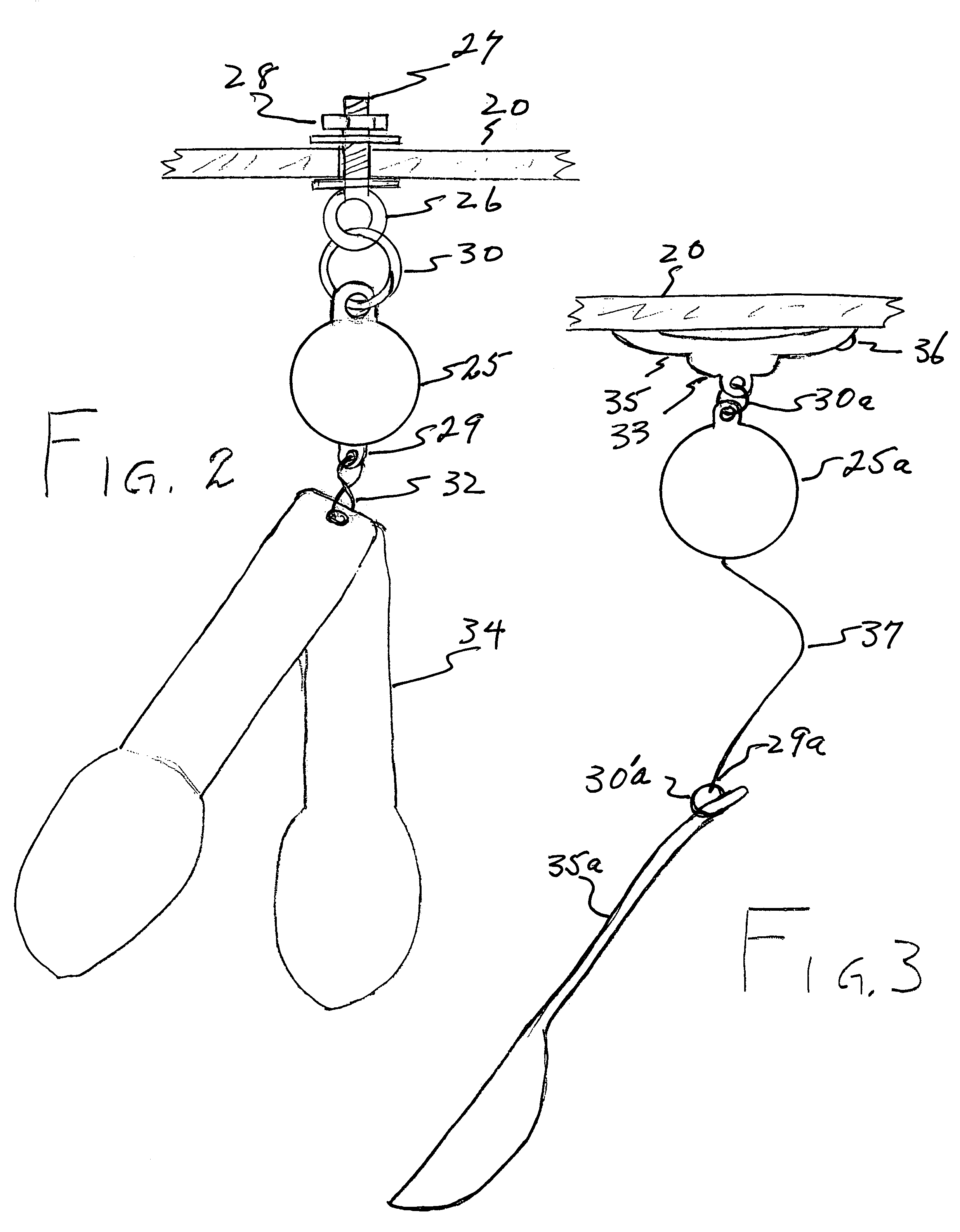 Serving utensil on retractable tether