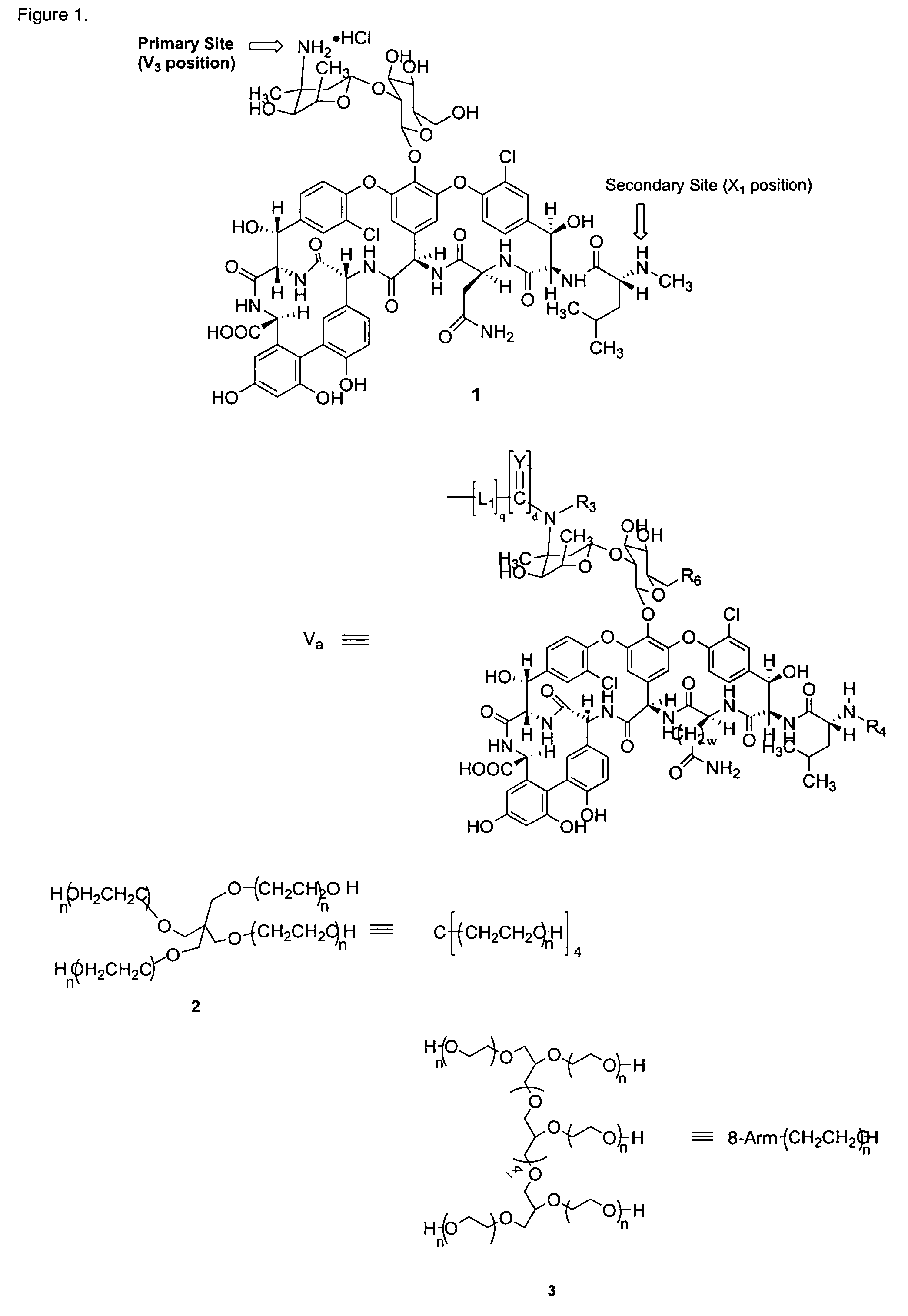 Prodrugs of vancomycin with hydrolysis resistant polymer linkages