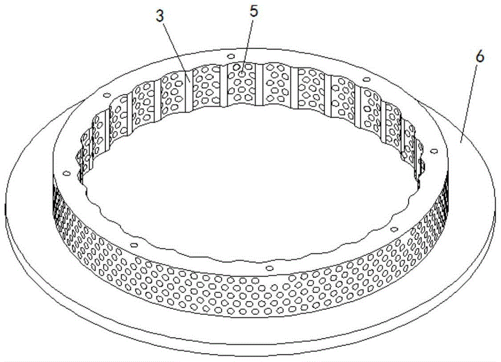 A molding mechanism that uses plant fibers to press large particles