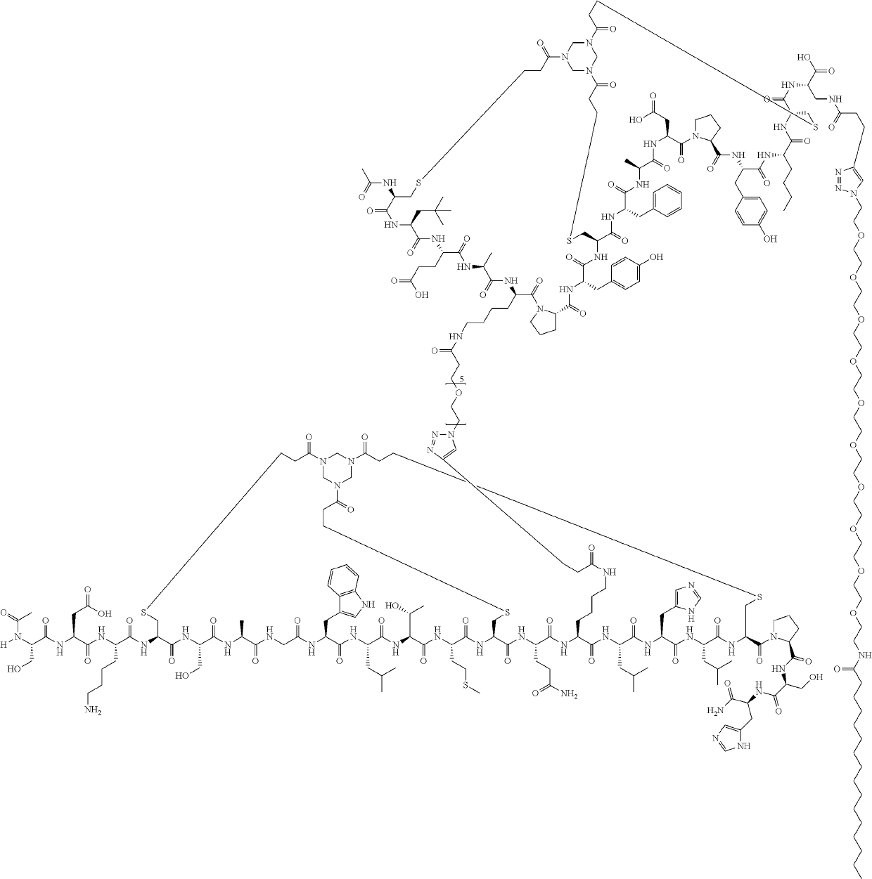 Heterotandem bicyclic peptide complexes