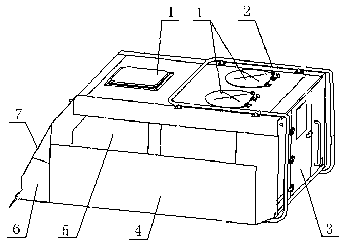 Rear compartment structure for all-terrain vehicle