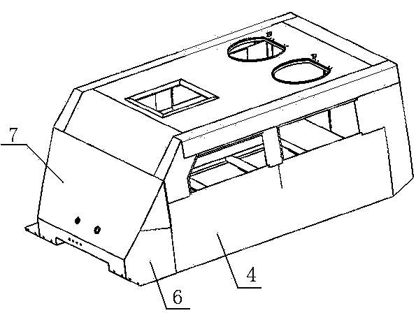 Rear compartment structure for all-terrain vehicle