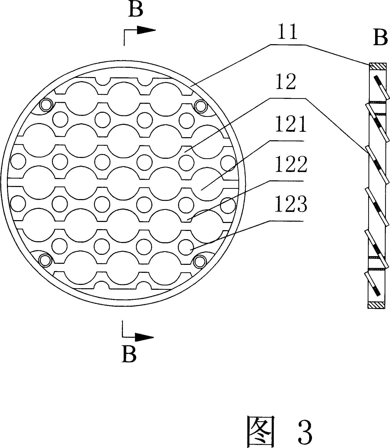 Inclined flow tube shell type heat exchanger