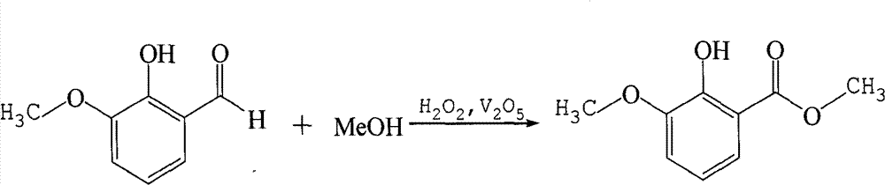 Preparation method for 2-hydroxy-3-methoxy-methyl benzoate